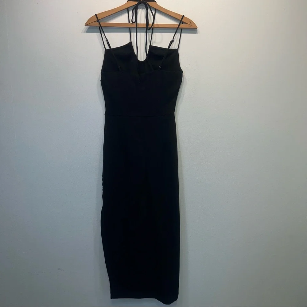 NEW Abercrombie & Fitch Black Strappy Side Slit Maxi Dress Black Sz S Tall $79